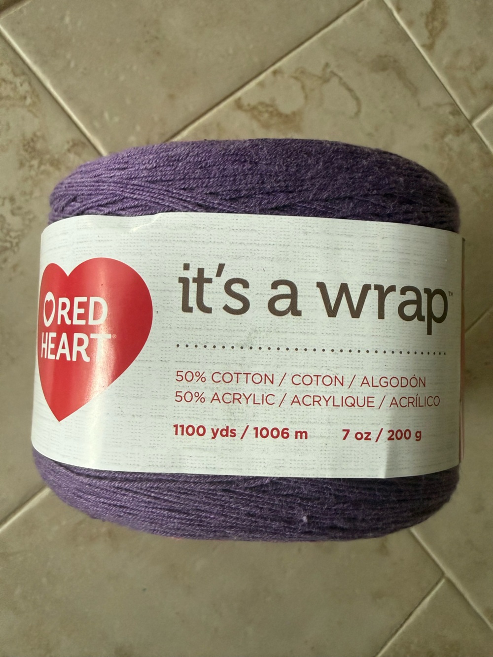 Red Heart It's a Wrap Lightweight Cotton-Acrylic Yarn - Purple/Pink - Drama
